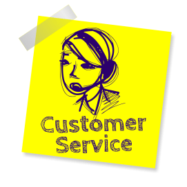Customer Service sticky note